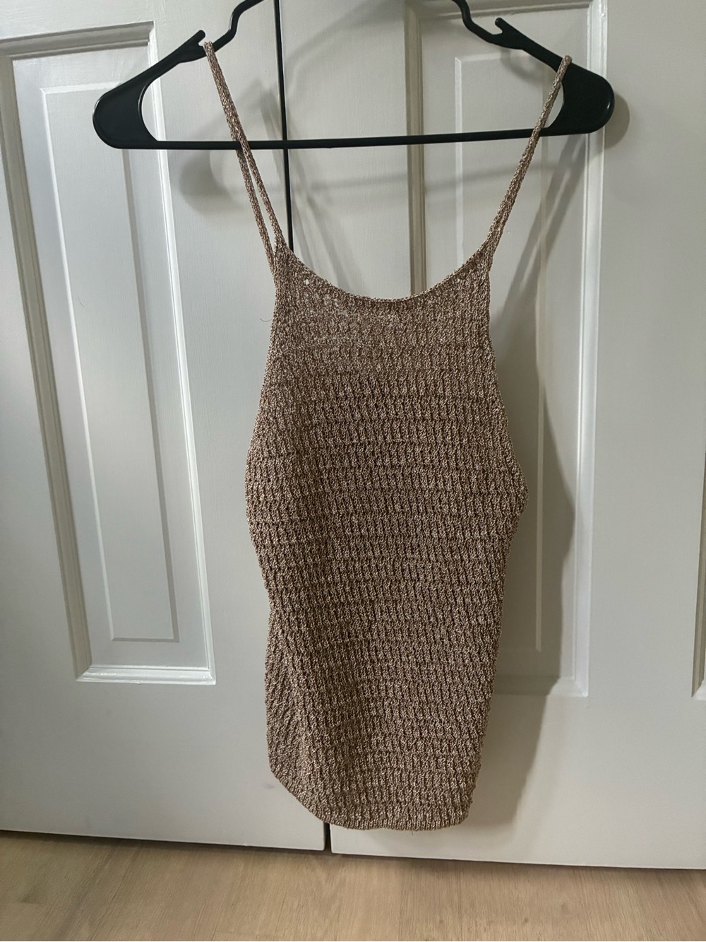 massimo dutti women’s  Knit Spaghetti Strap Tank Top - Taupe